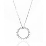 925 Silver Chain Sun Pendant Necklace Women Clavicle Chain Jewelry Gift