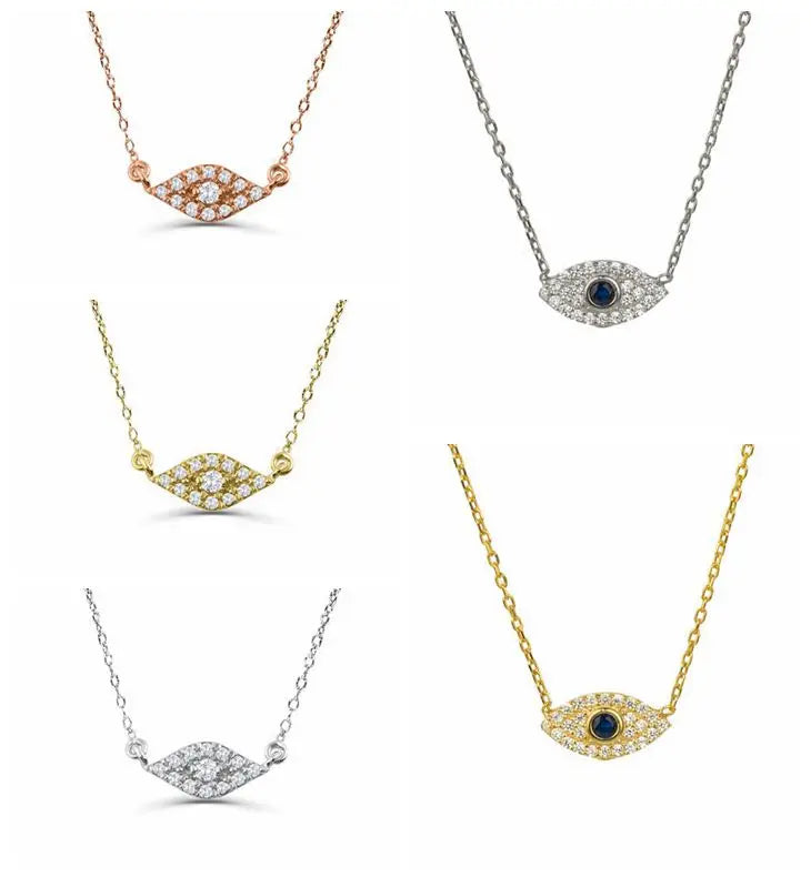 Vintage Crystal Necklace Pendant Clavicle Chain Statement Women Jewelry