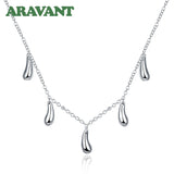925 Silver Chain Water Drop Necklace Women Silver Necklaces