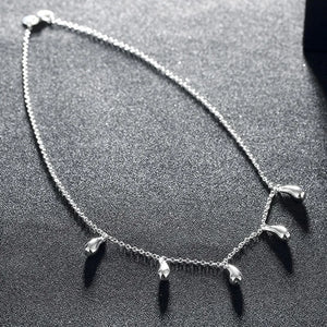 925 Silver Chain Water Drop Necklace Women Silver Necklaces