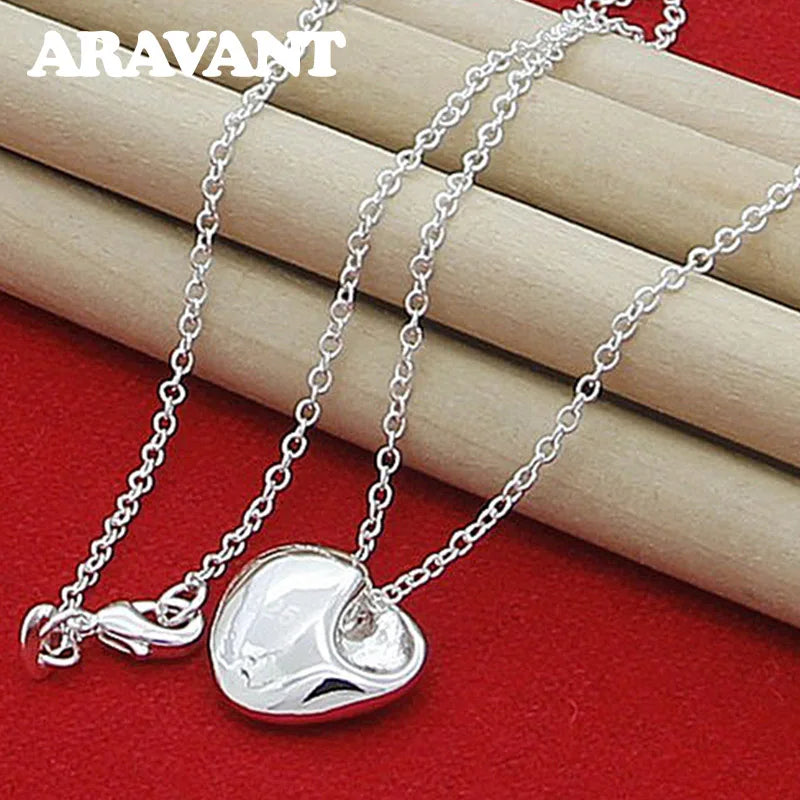 925 Silver Heart Pendant Necklac