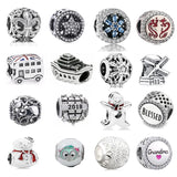925 Silver Charm Beads Snowman Doll Starfish Dragon Earth Women