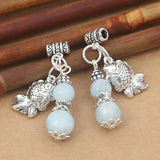 925 Silver Lucky Fish Bracelet Charm Beaded Jewelry Charms DIY