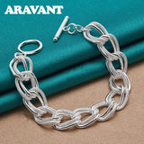 925 Silver Charm Bracelet For Men Women