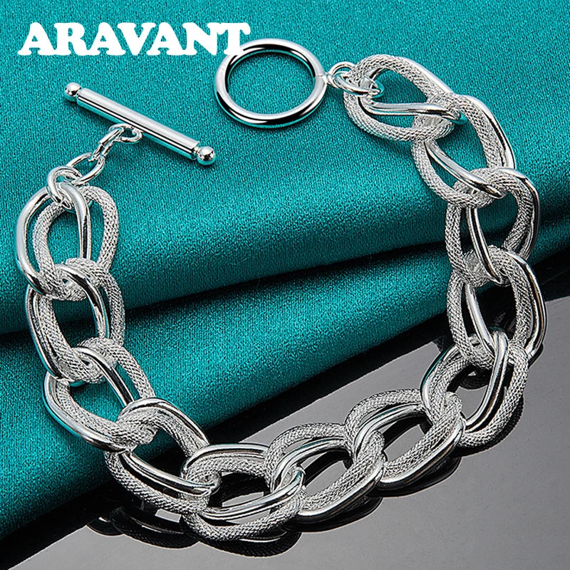 925 Silver Charm Bracelet For Men Women