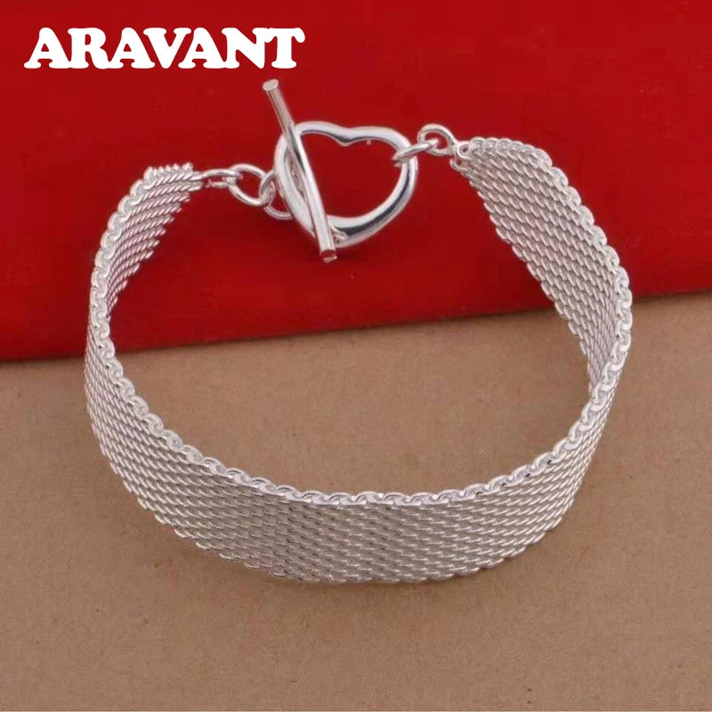 925 Silver Charm Bracelet For Women Wedding Jewelry