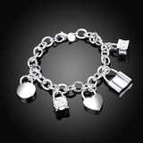 925 Silver Charm Bracelets Bangles For Women Wedding Jewelry