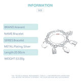 925 Silver Charm Bracelets Bangles For Women Wedding Jewelry