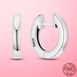 925 Silver Charm Double Hoop Earrings Moments Women Female Jewelry