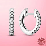 925 Silver Charm Double Hoop Earrings Moments Women Female Jewelry