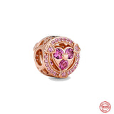 925 Silver Infinite Hearts Pendant & Heart Bead