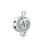 925 Silver Charm Note Piano Beads Pendant