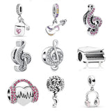 925 Silver Charm Note Piano Beads Pendant