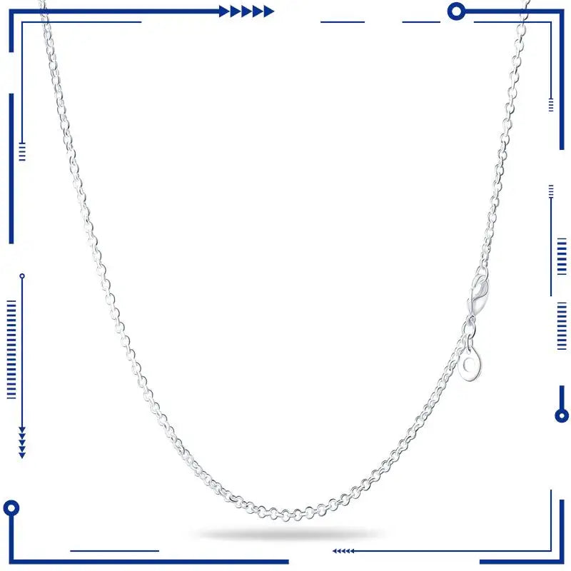 925 Silver Zircon Charm Pendant Necklace for Women Men