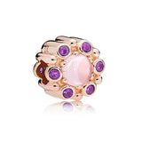 925 Silver Love Wedding Charm Bracelet with Zircon Beads
