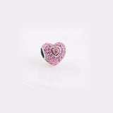 925 Silver Love Zircon Beaded Wedding Charm
