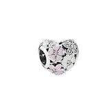 925 Silver Love Zircon Beaded Wedding Charm