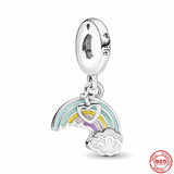 925 Silver Charms Accessories Angel Rainbow Lock Doll Beads