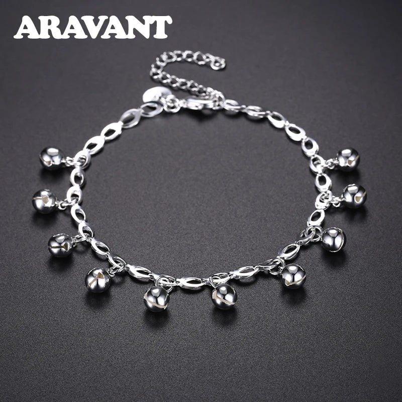 925 Silver Charms Bracelets Anklet Wedding Jewelry