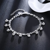 925 Silver Charms Bracelets Anklet Wedding Jewelry