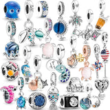 925 Silver Chameleon Fish Turtle Hot Air Balloon Charms & Safety Chain