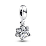 925 Silver Puppy Cat Rose Charm Pendant For Bracelet DIY