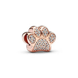 925 Silver Puppy Cat Rose Charm Pendant For Bracelet DIY