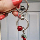 925 Silver Moment Heart Charm Keyring Holder for Pandora Charms