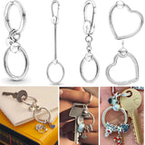 925 Silver Moment Heart Charm Keyring Holder for Pandora Charms