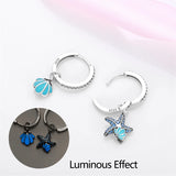 925 Silver Clear CZ Stud Earrings Star Starfish Dolphin