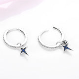 925 Silver Clear CZ Stud Earrings Star Starfish Dolphin