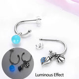 925 Silver Clear CZ Stud Earrings Star Starfish Dolphin