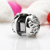 925 Silver Snowflake Blooms Flower Bead Bracelet Bangle Jewelry Gift