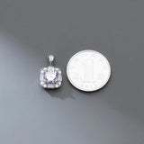 925 Silver Zircon Square Charms DIY Pendant Necklace Jewelry