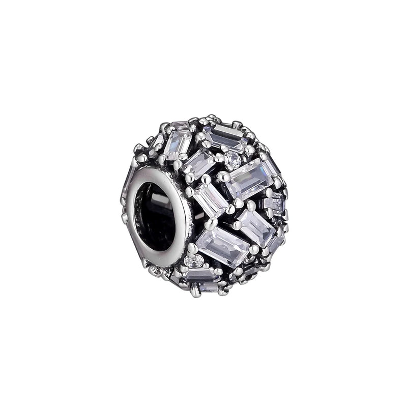 925 Silver Chiselled Bead Bracelet Charm For Women