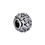 925 Silver Chiselled Bead Bracelet Charm For Women