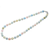 925 Silver Chokers Knotted Morganite Stone Beads Necklace Mix Colorful Jewelry