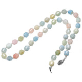 925 Silver Chokers Knotted Morganite Stone Beads Necklace Mix Colorful Jewelry