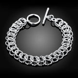 925 Silver Circle Charm Bracelets For Women Wedding Jewelry