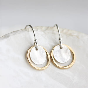 925 Silver Circle Coin Earrings Hammered 14K Filled Jewelry