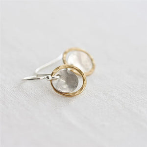 925 Silver Circle Earrings Hammered Silver Jewelry Minimalism Oorbellen