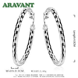 925 Silver Circle Hoop Earrings For Women Jewelry