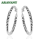 925 Silver Circle Hoop Earrings For Women Jewelry