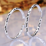 925 Silver Circle Hoop Earrings For Women Jewelry