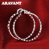 925 Silver Circle Hoop Earrings For Women Jewelry