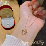 925 Silver Diamond Circle Necklace for Women