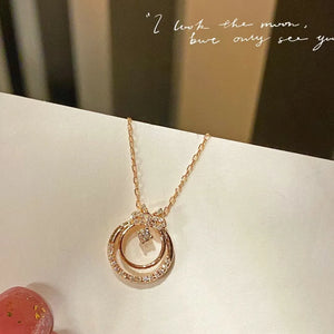 925 Silver Diamond Circle Necklace for Women