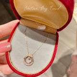 925 Silver Diamond Circle Necklace for Women