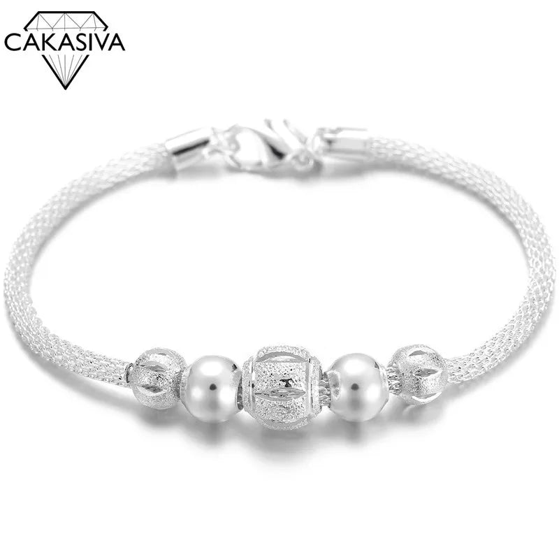 925 Silver Bead Mesh Bracelet Classic Design