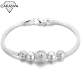925 Silver Bead Mesh Bracelet Classic Design